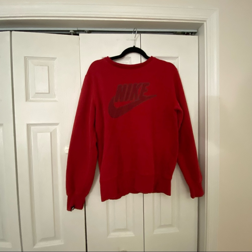 Red Nike Unisex crew neck